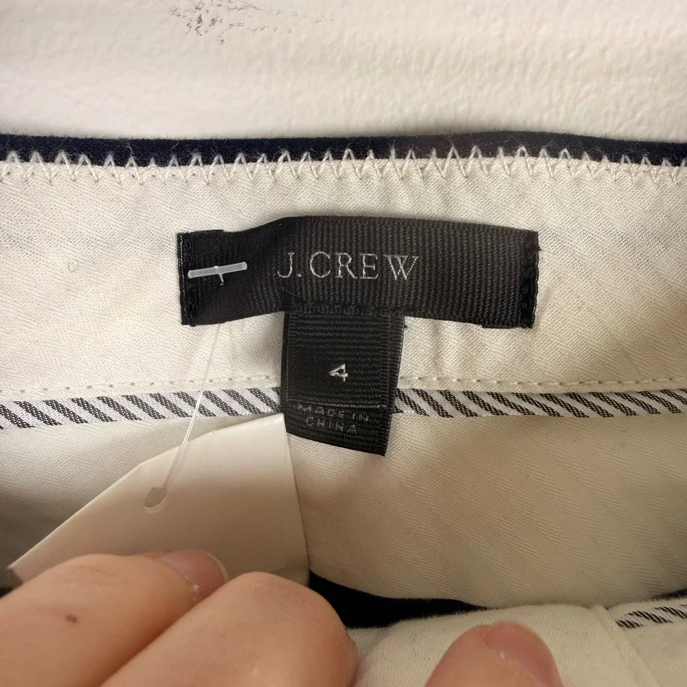 NWT J.Crew Edie Navy Blue Straight Leg Career‎ Trouser Pants Size 4